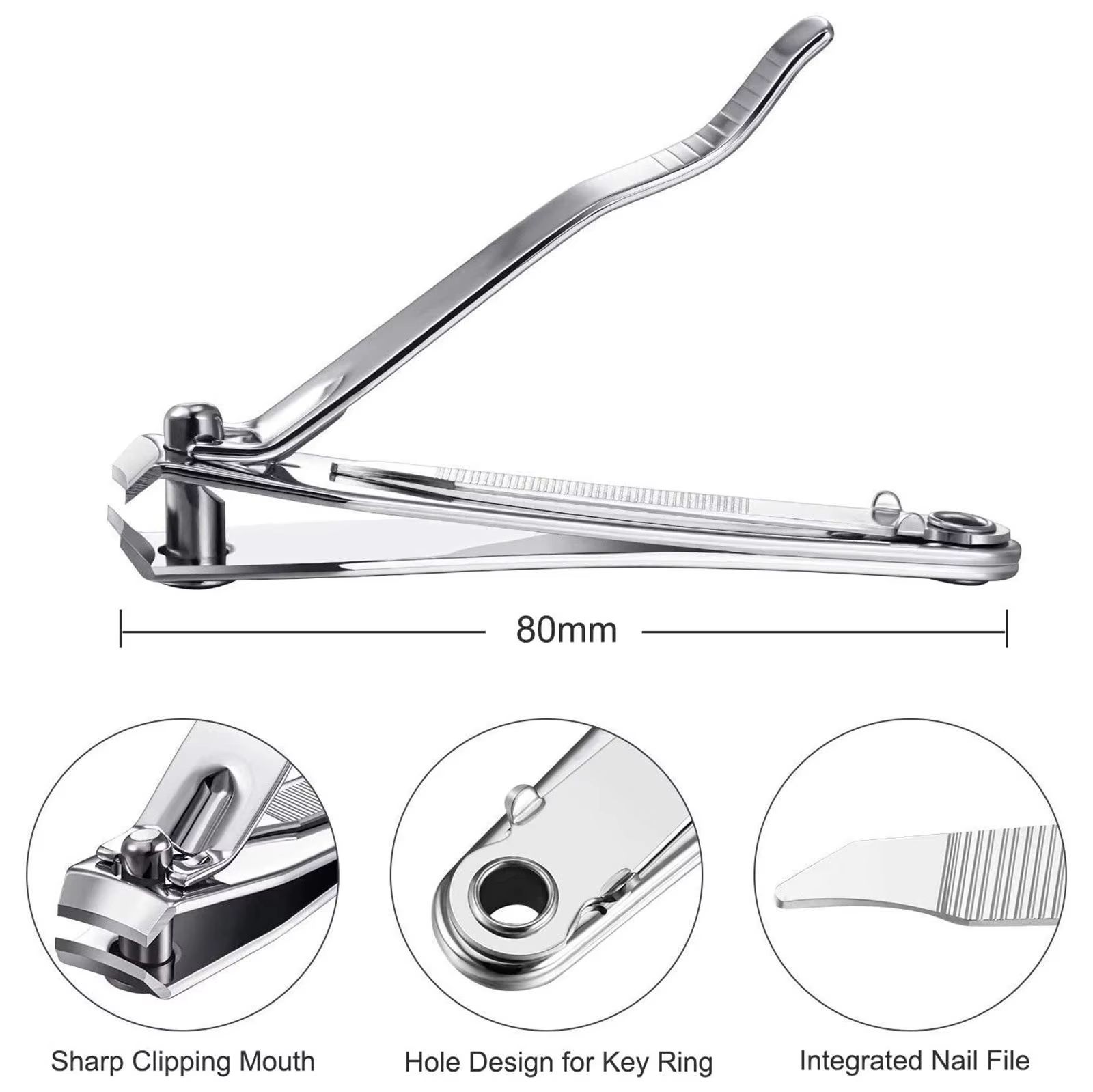 PrecisionEdge Premium Stainless Steel Nail Clipper Set with Built-In Nail File (2-Piece)