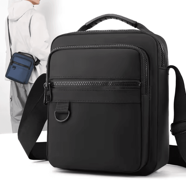 Mens Canvas Crossbody Shoulder Bag for Casual Commuting and Outdoor Use