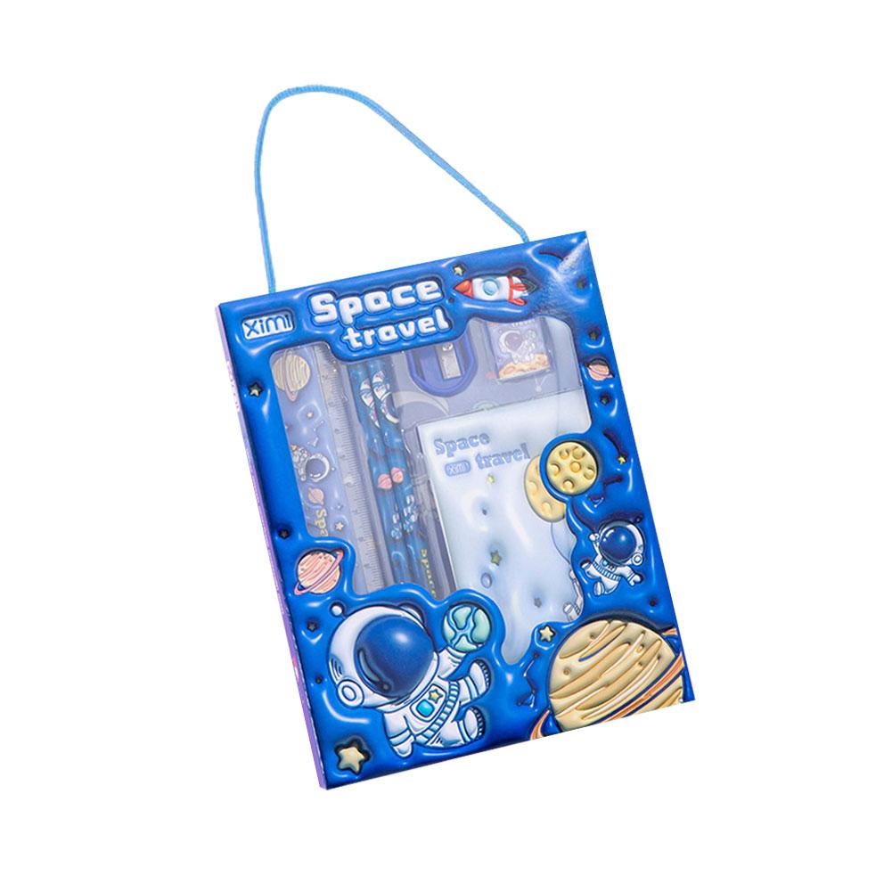 Cartoon Kids Stationery Set with Pencil Case, Pencils, and Erasers – Perfect School Supplies Gift Box