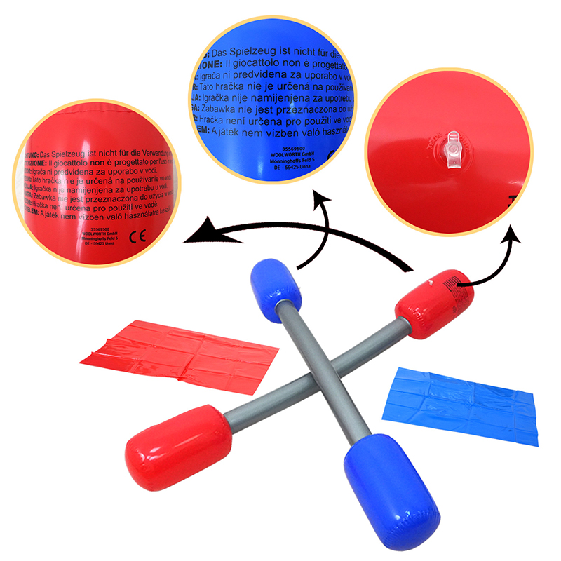 PVC Air Hammer Inflatable Sticks for Kids, Yard Game Sticks with Mats for Boys and Girls Party Fun