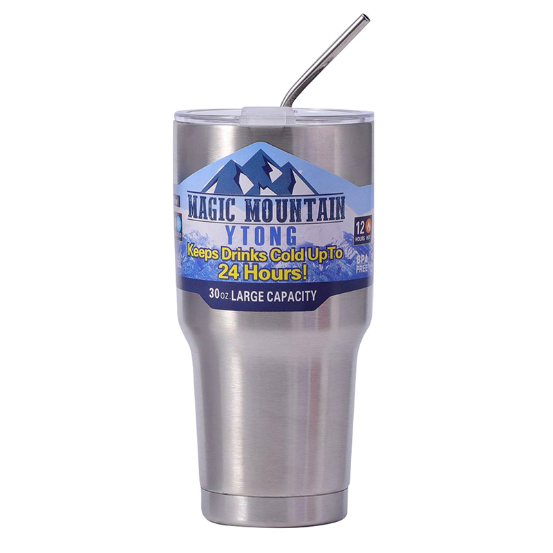 Thermos Cup with Straw, Magic Stainless Steel Freeze Insulated Bottle, Car Travel Mountain Cup