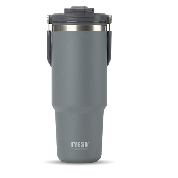 Stainless Steel Large-Capacity Thermoses, Dual-Drink Coffee Mug, Handle Vacuum Cup, Hot Cold Retention Ice Cup