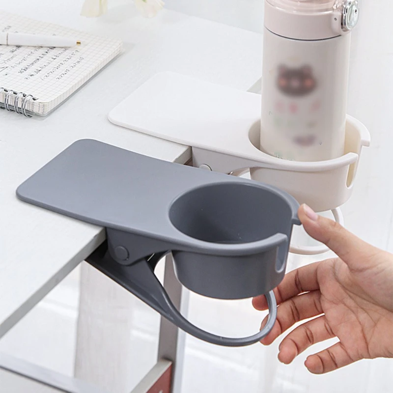 Clip On Desk Cup Holder Space-Saving desk cup holder for Office & Car Side Tables