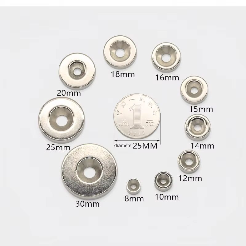 N52 Countersunk Neodymium Magnet 30mm Heavy Duty Screw Mount Disc (20PCS Set)