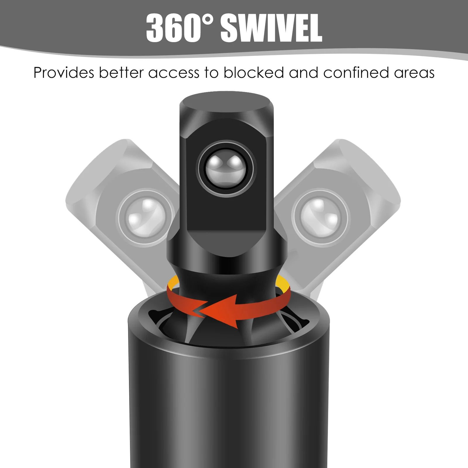 Universal Joint Socket Adapter Set for Impact Wrench Flexible Swivel Tool Extension