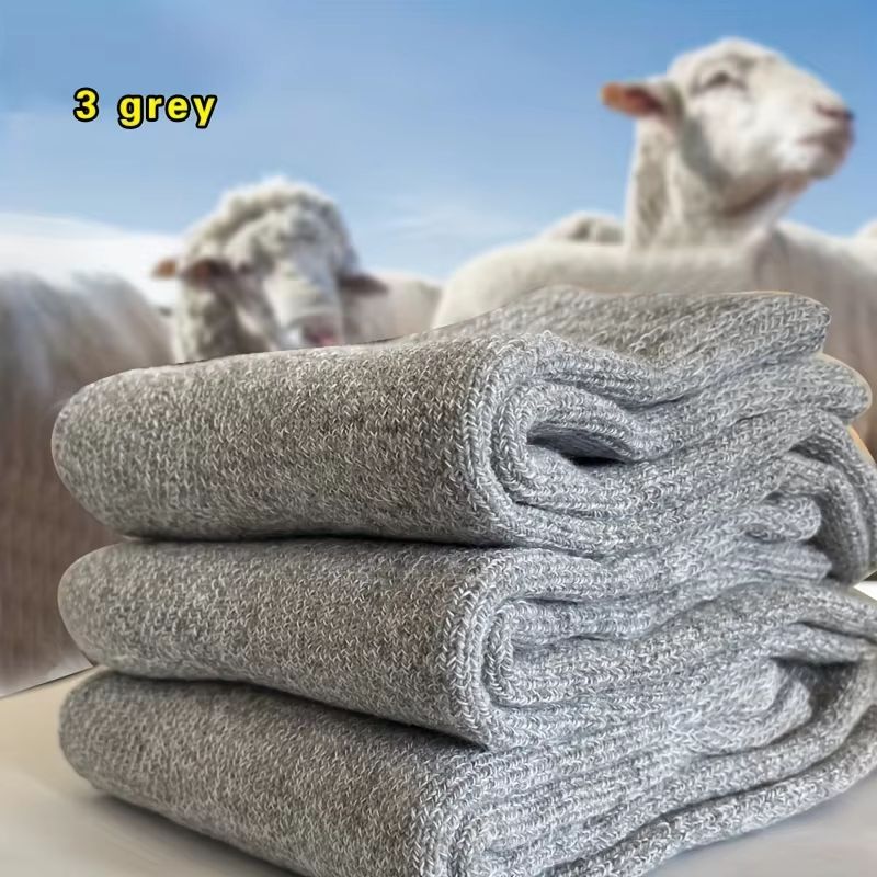 Men's Thick Thermal Socks Mid Calf Warm Cushion Boot Socks 3 to 5 Pairs