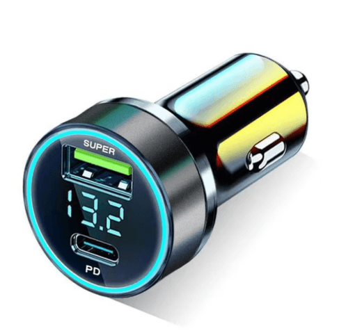 120W Dual Port Type C Car Charger Mini Fast Charging Adapter