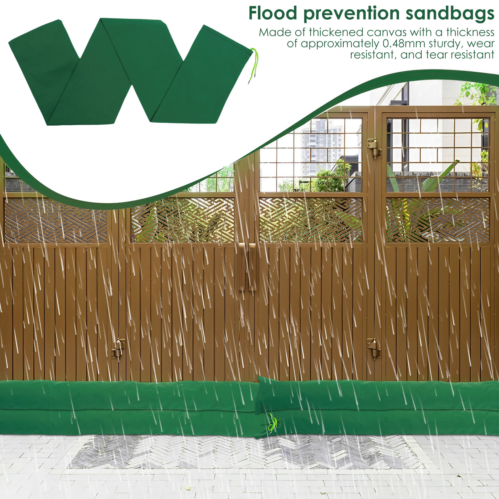 Sand Bags Thickened Long Canvas Sandbags, Sturdy Water Barrier, Large Reusable Empty Flood Prevention Sandbags