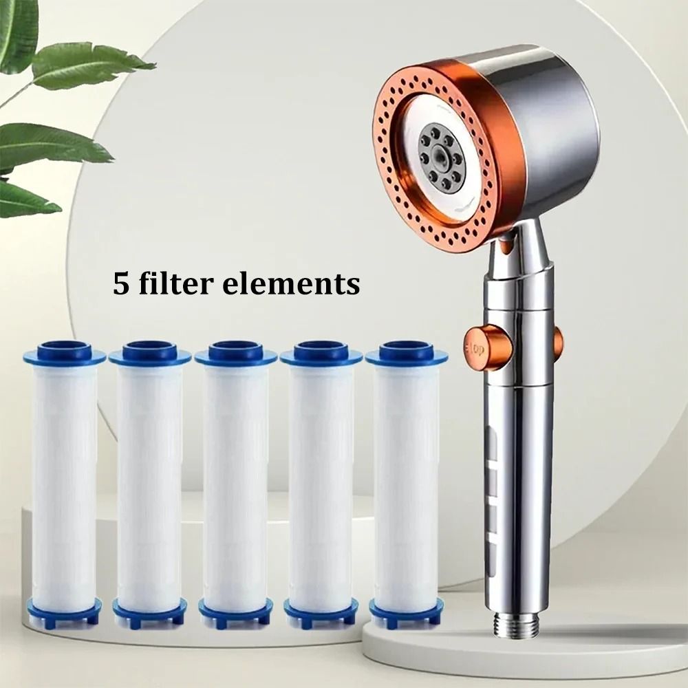 High Pressure Water Saving Handheld Shower Head with Stop Button