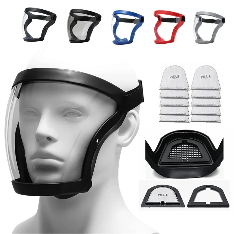 Home Kitchen Splash Protection Mask Anti Fog, Reusable Full Face Shield Windproof With Filter