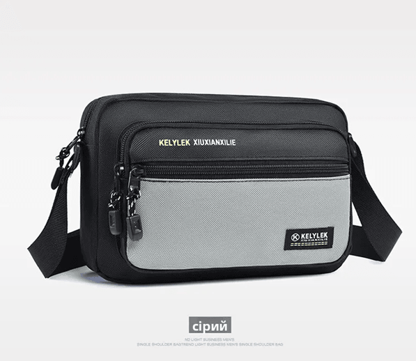 Mens Crossbody Bag Multi Layer Casual Shoulder Bag with Soft Handle