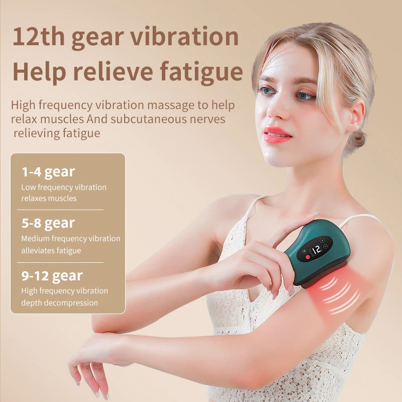 Eye Massager Stone Heating, Electric Guasha Massager, Hot Compress, Vibration Scraping, Neck Face Skin Lifting, Wrinkle