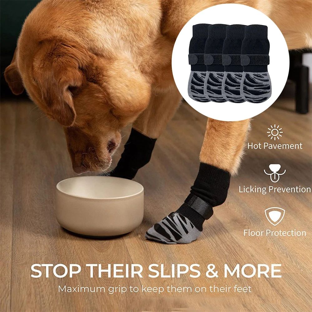 Breathable Non-Slip Dog Socks – Waterproof Anti-Shedding Paw Shoes for Medium & Large Dogs