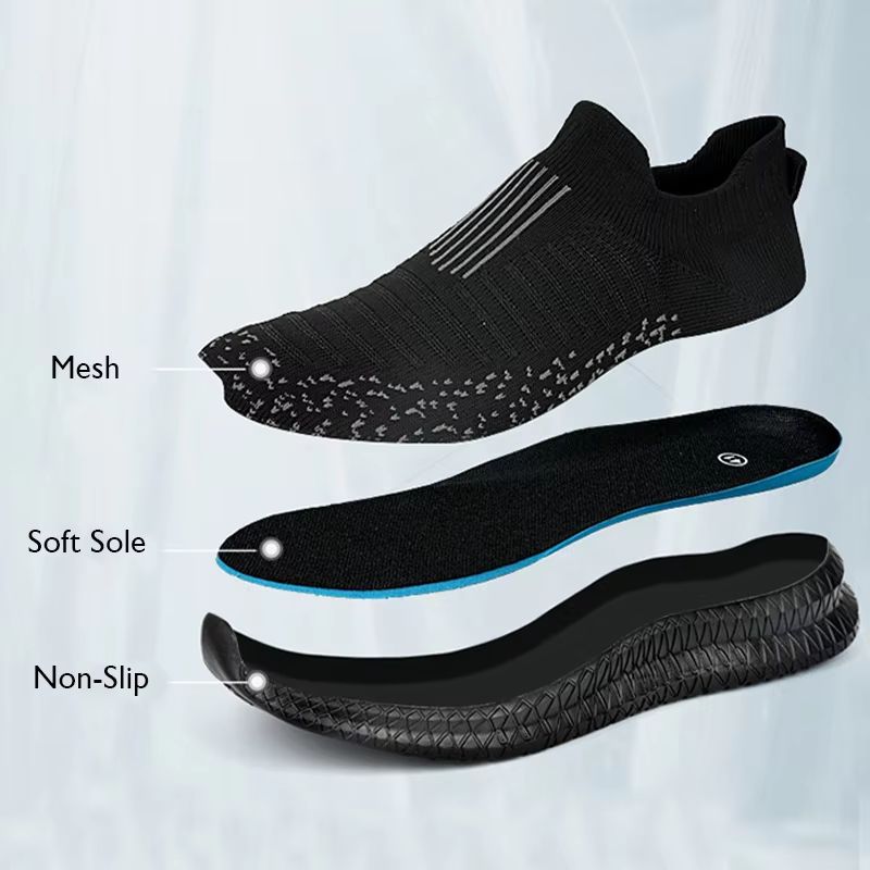 Men's Breathable Casual Shoes – Lightweight Slip-On Walking Sneakers with Anti-Slip Sole