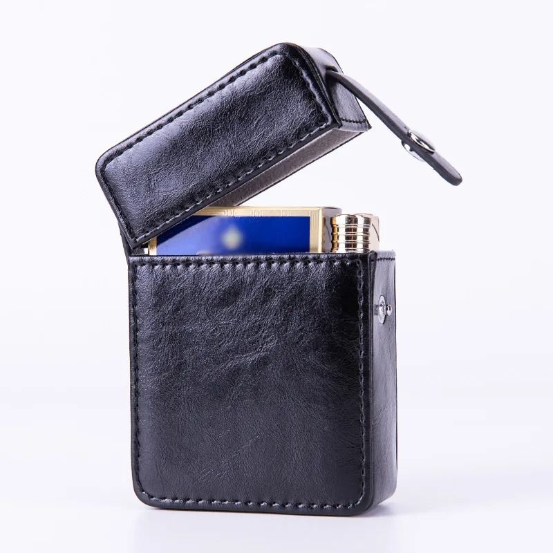 Pocket Leather Cigarette Case Lighter Bag Storage Organizer Waterproof Smoking Accessories