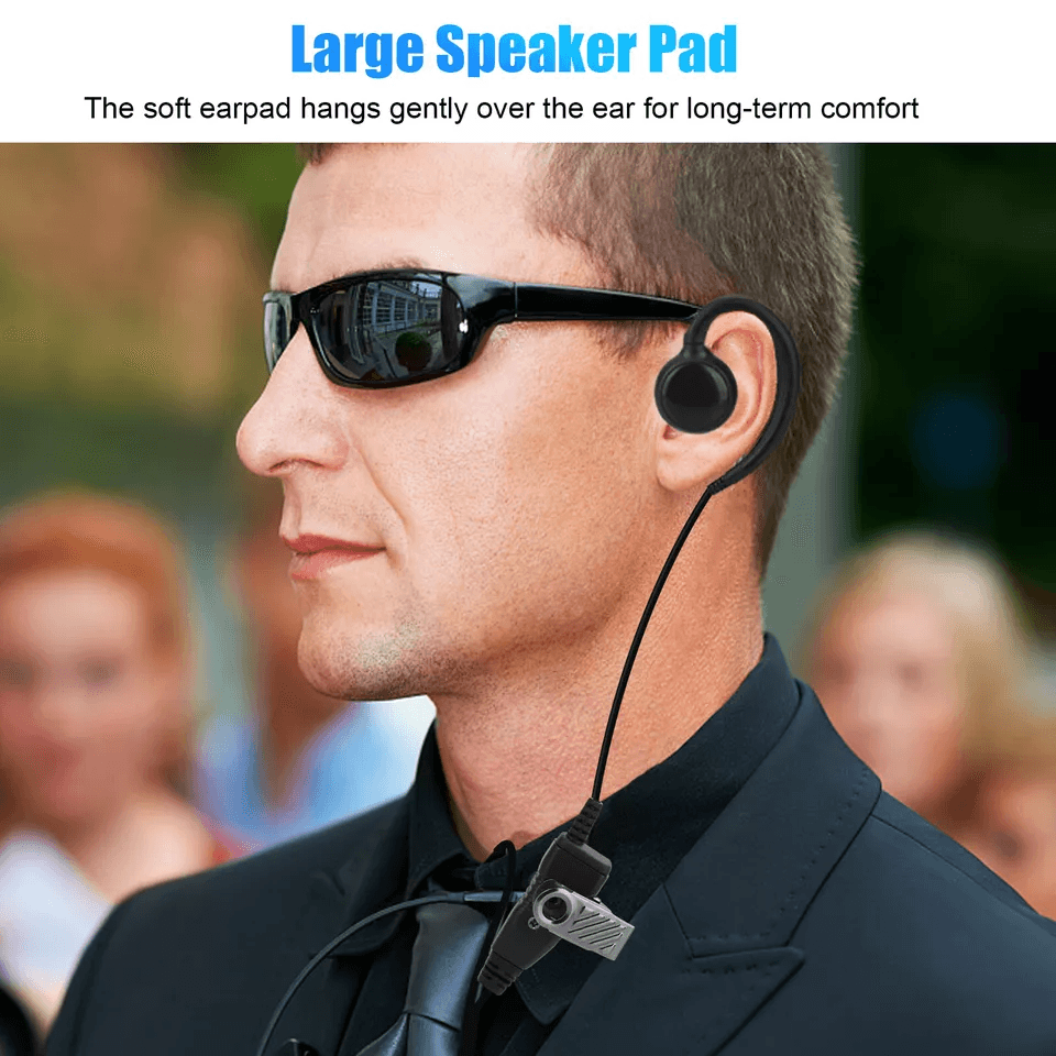 PTT Mic Swivel Earpiece for Motorola CLS1110 Walkie Talkie Headset with 180° Rotation & Large Speaker