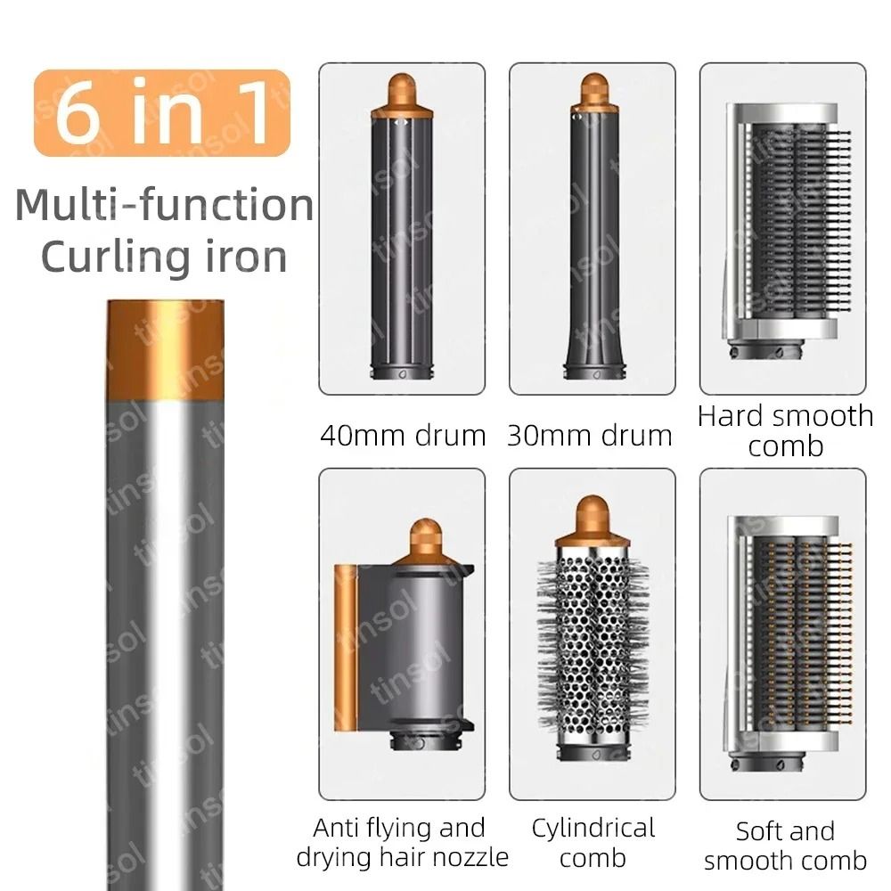 6 in 1 Multi Function Hair Dryer Styling Kit with Curling and Volumizing Attachments