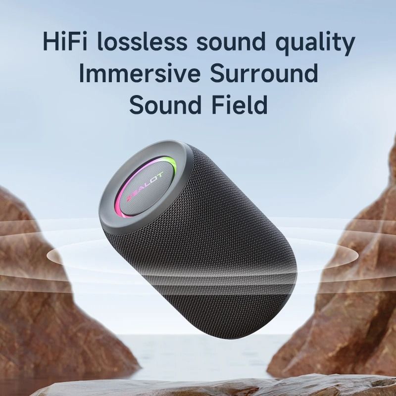Portable Bluetooth Speaker with LED Light and Deep Bass