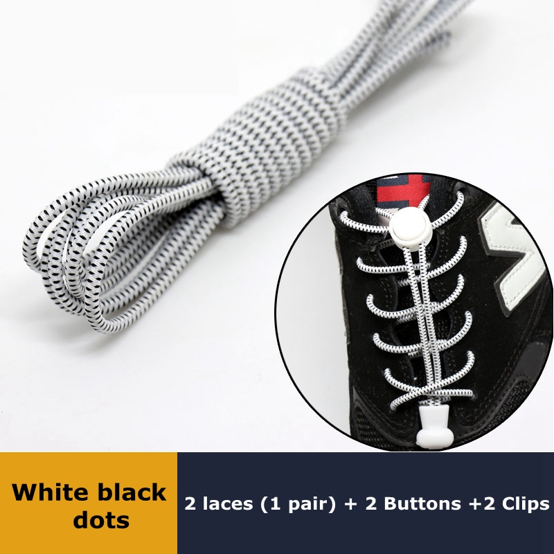Elastic No Tie Shoelaces, Quick Rubber, Sneakers, Lazy Laces, Round Shoestrings, Stretching Lock