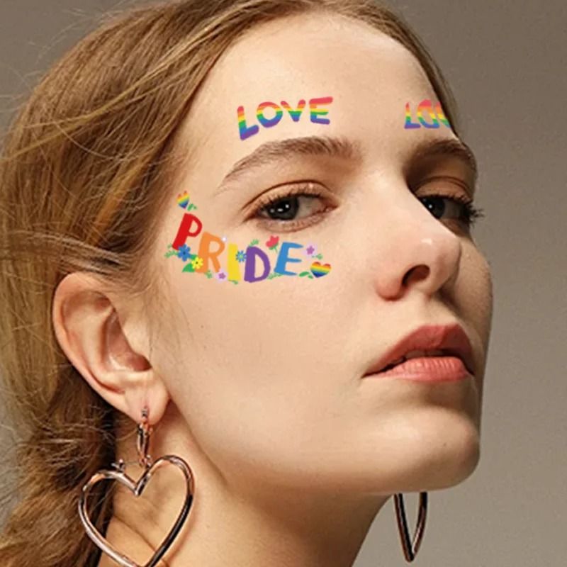 Rainbow Design Temporary Face Stickers For Parties And Festivals