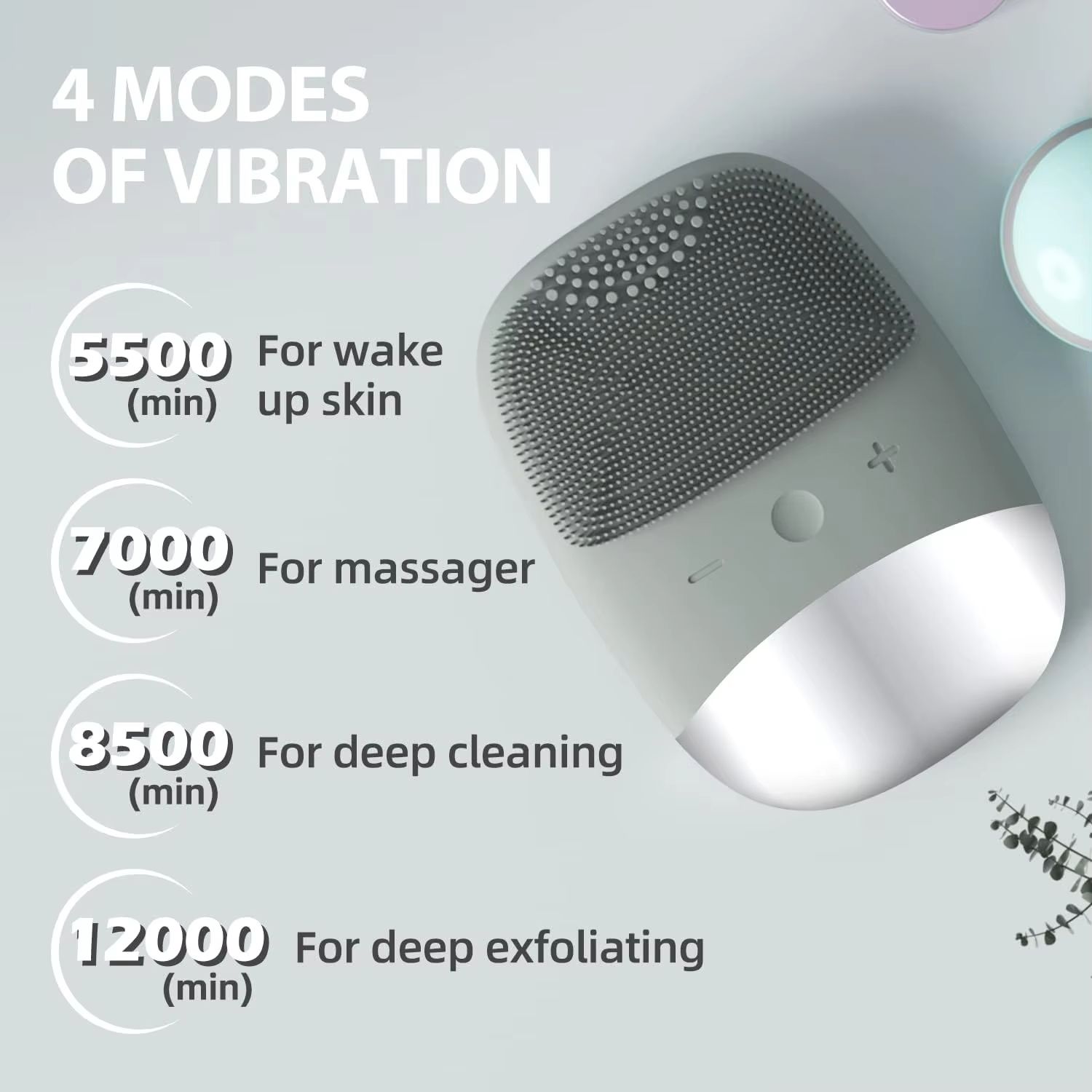 3-in-1 Electric Waterproof Silicone Facial Cleansing Brush with Deep-Clean Exfoliation and Blackhead Removal