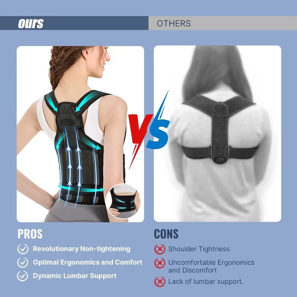 Adjustable Posture Corrector – Comfortable Upper Back Brace for Men and Women