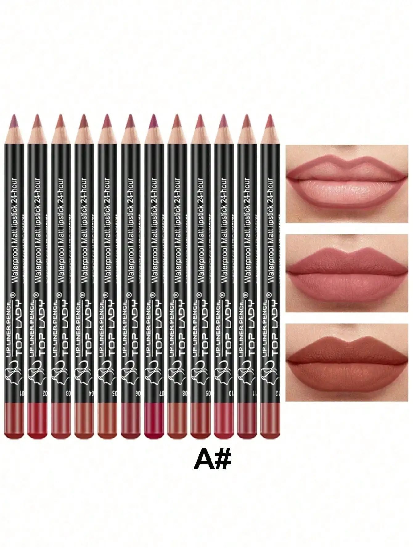 12-Piece Professional Lip Liner and Matte Lipstick Set