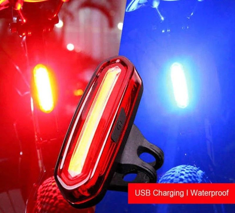 USB Rechargeable Bicycle Rear Taillight LED Safety Warning Lamp
