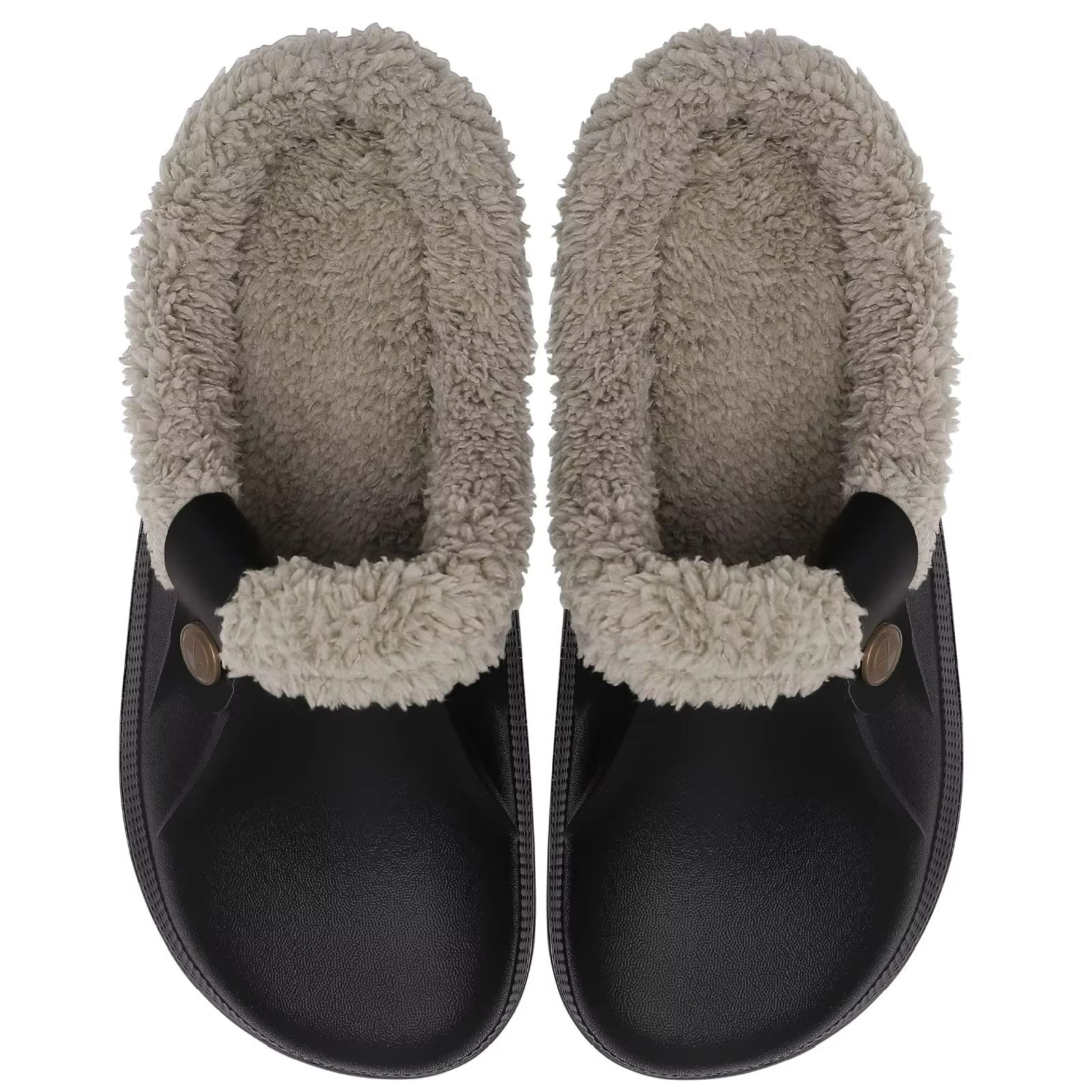 Cozy Waterproof Fur Clog Slippers – Plush, Indoor Outdoor Winter Shoes
