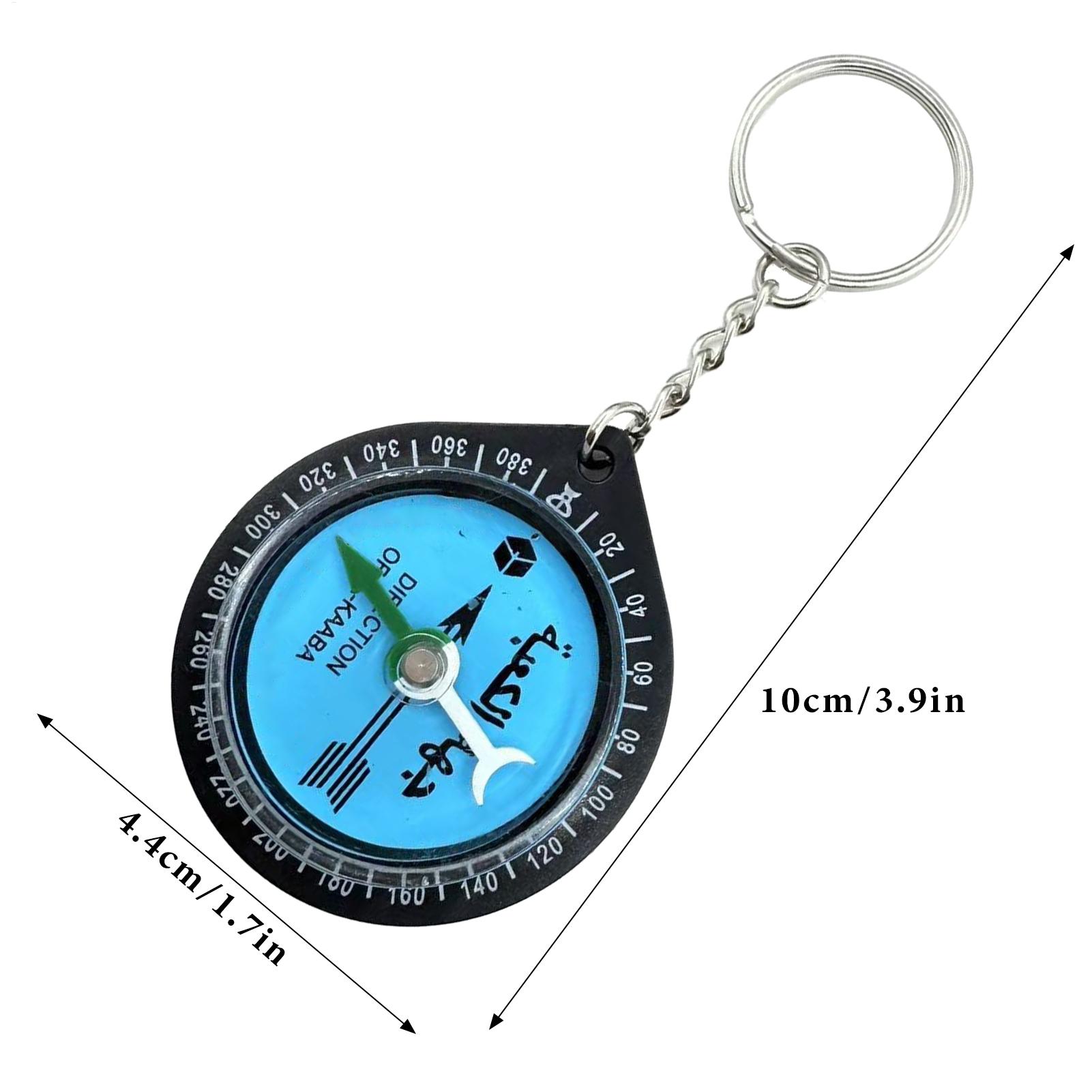 Multi-Functional Compass Keychain with Qibla Direction for Prayer | Outdoor Adventure Tool for Mountaineering