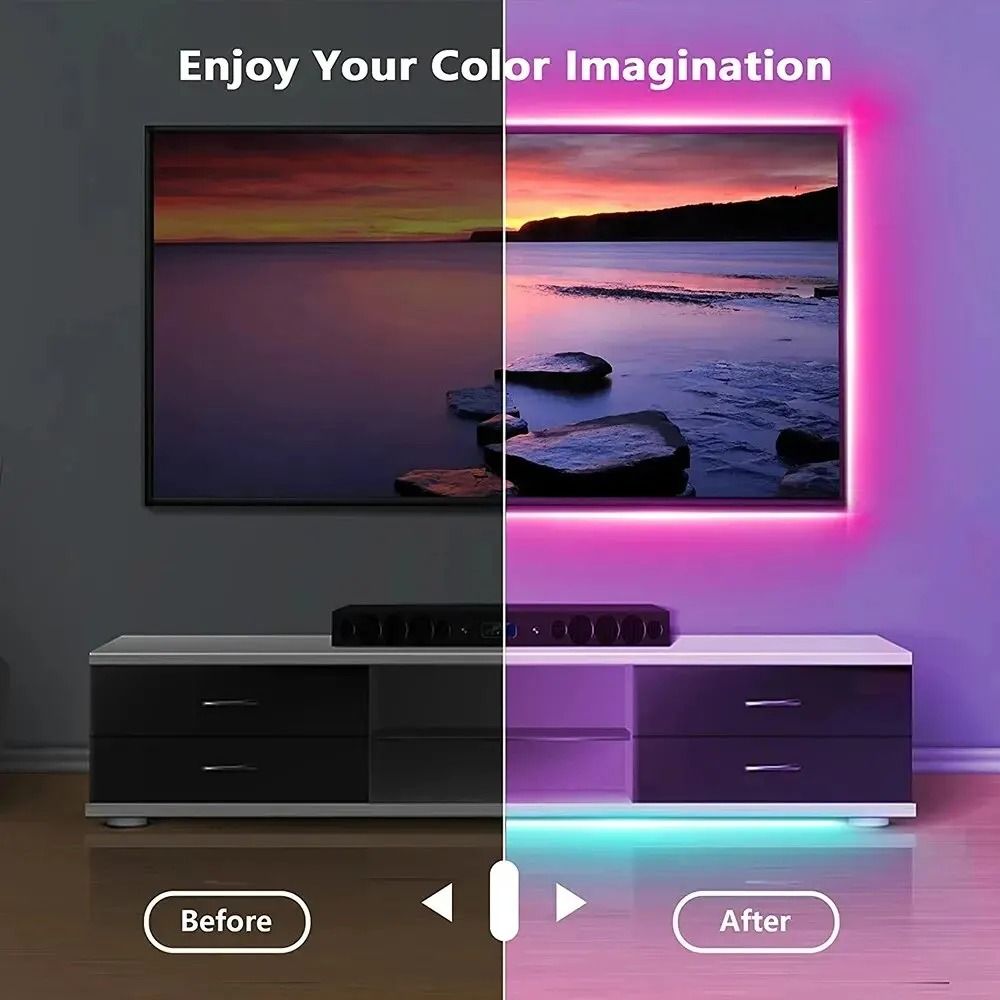 Tape Bluetooth USB LED Strip Light RGB Flexible Self Adhesive Lighting
