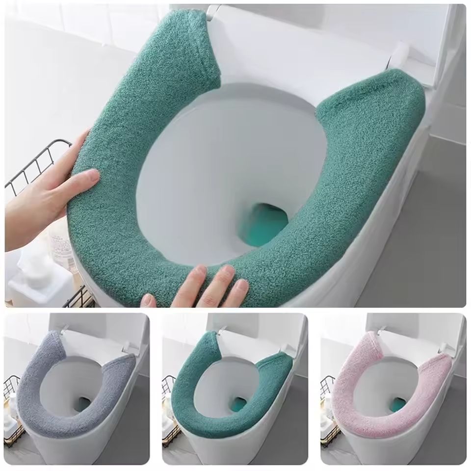Thickened Washable Toilet Seat Warmer – Soft Thermal Closestool Mat & Protective Cover Pad