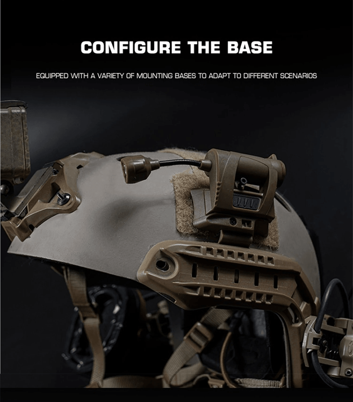 Tactical Helmet Light with 3 Mode LED Flashlight for Hunting Cycling and Outdoor Night Use