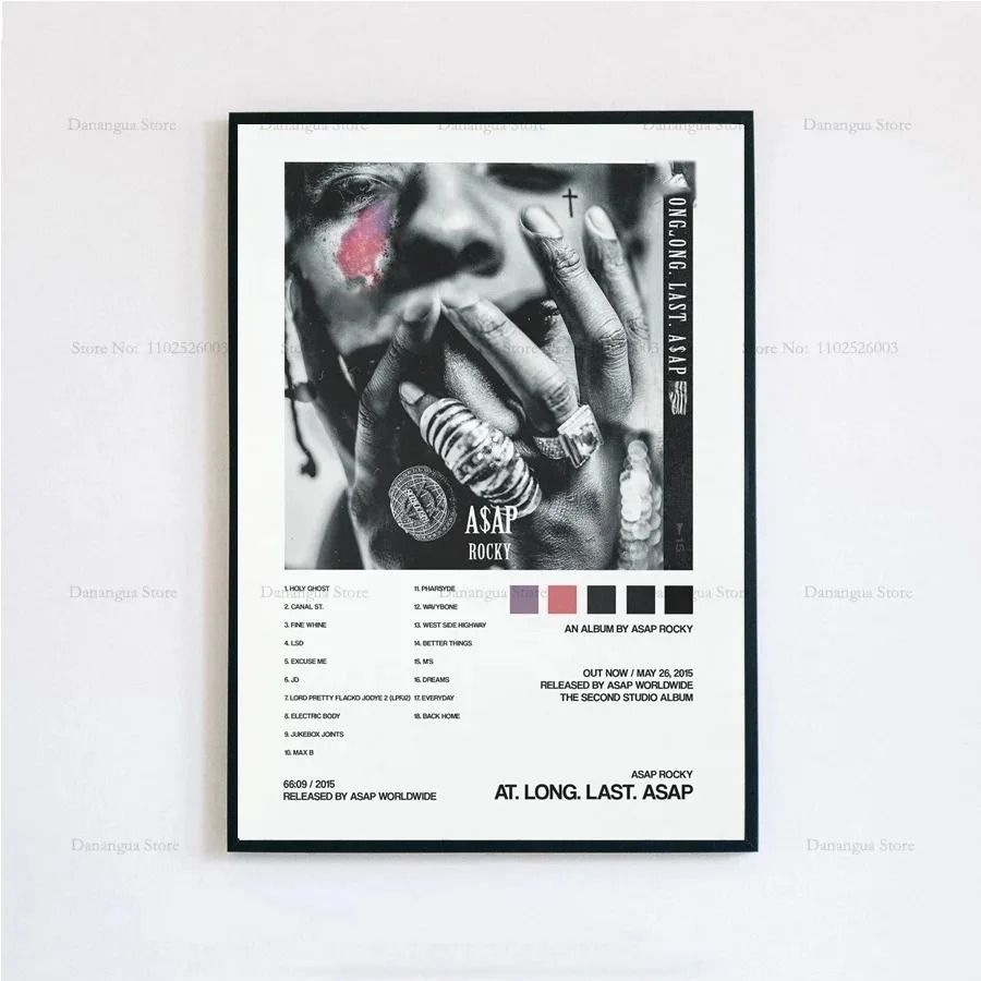 ASAP Rocky Poster Hip Hop Album Cover Wall Art Music Poster Print