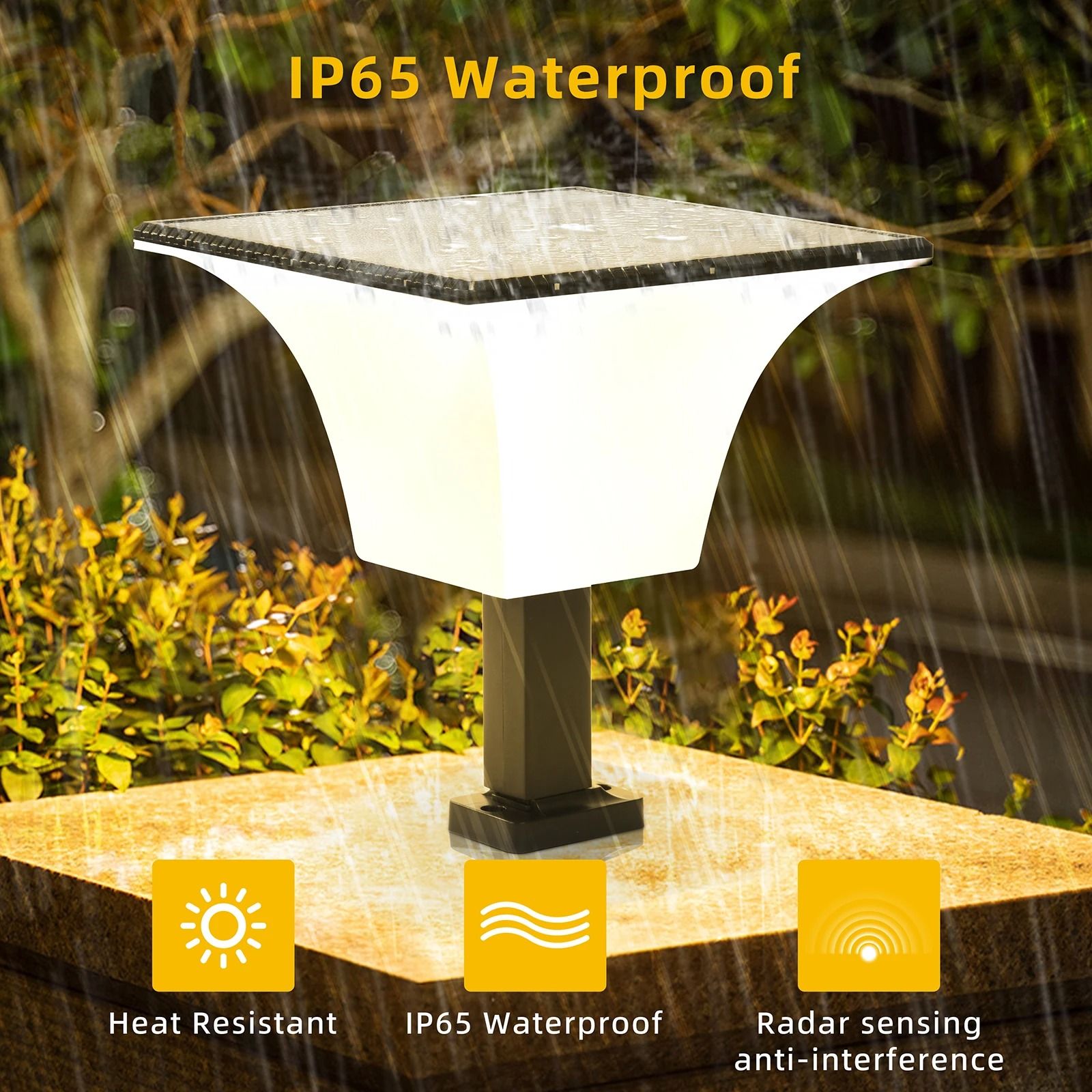 Solar Powered LED Radar Sensor Wall Light for Outdoor Security and Ambiance