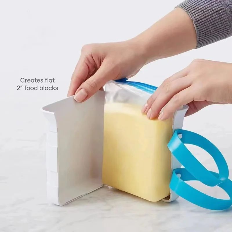 FreezeUp-Style Food Block Maker – Soup Freezer Container & Meal Prep Freezer Mold for Space-Saving Freezer Bags