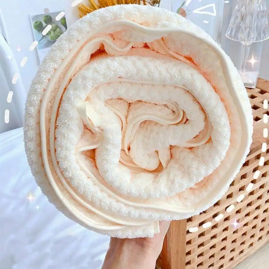 Soft Baby Bath Towel Coral Velvet Quick Drying Absorbent Bath Towels for Kids