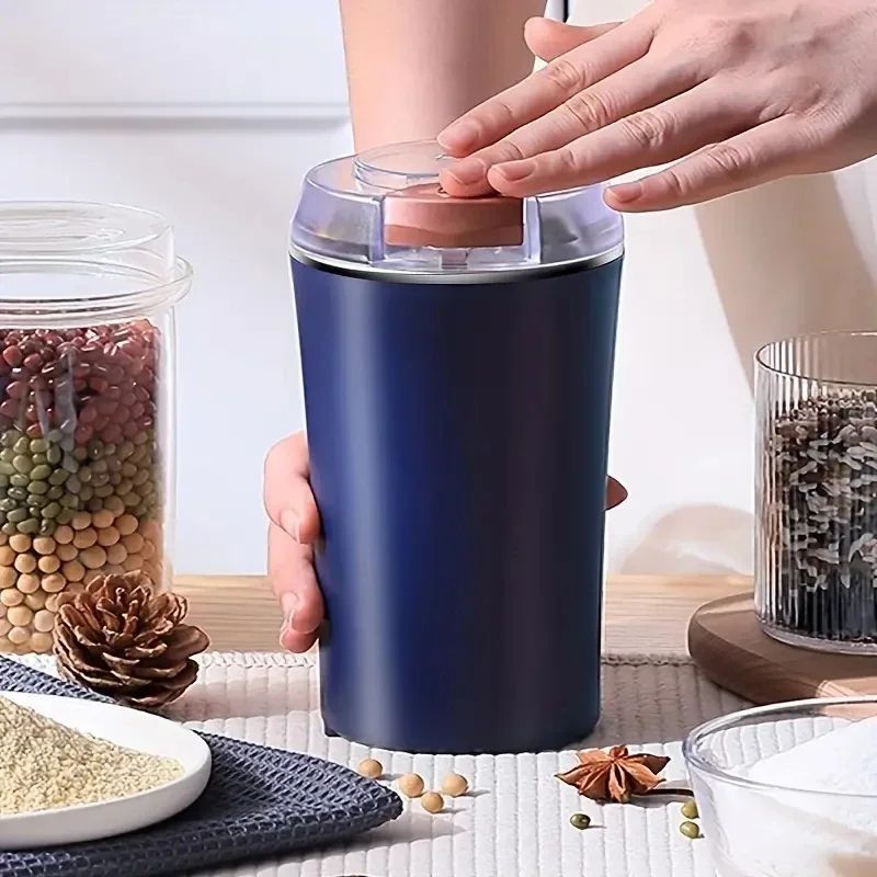 Portable 8-Blade Electric Coffee Grinder (220V EU) – Stainless Steel Coffee Bean & Spice Grinder for Fast, Fresh Flavor