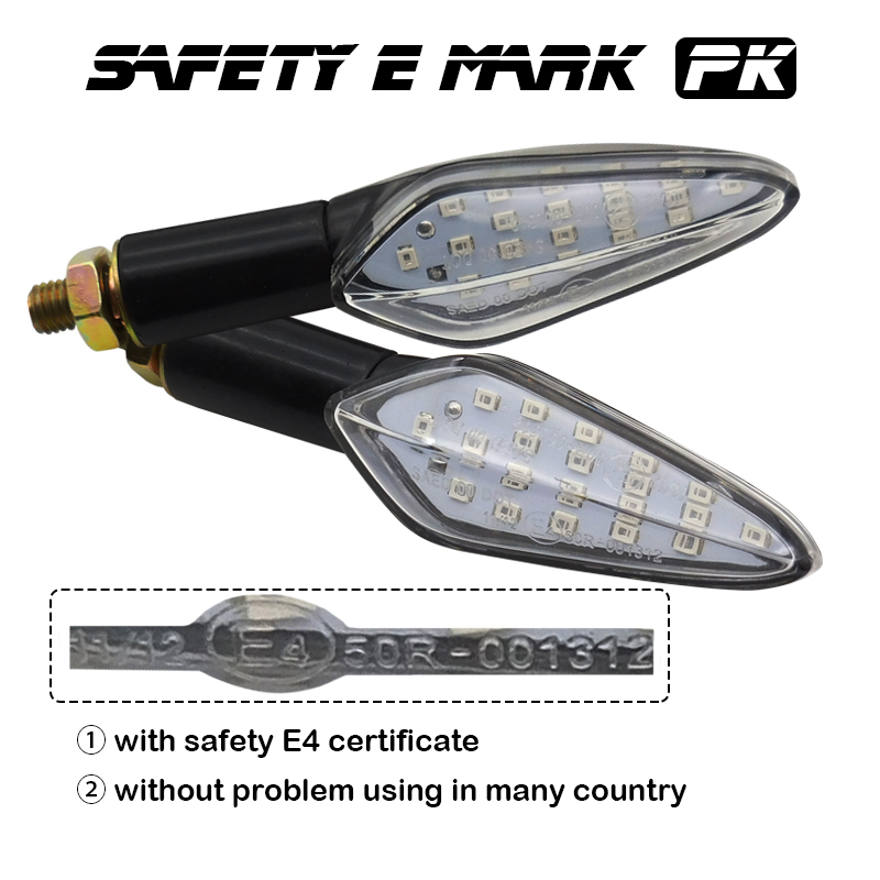 Flowing Water LED Motorcycle Turn Signal Lights with Built in Relay for Easy Installation