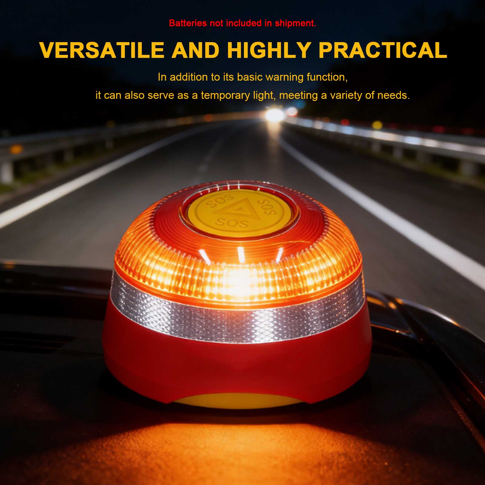 Smart Car Emergency Beacon Light with Geolocation & ESim Long-Lasting Safety Signal Lamp