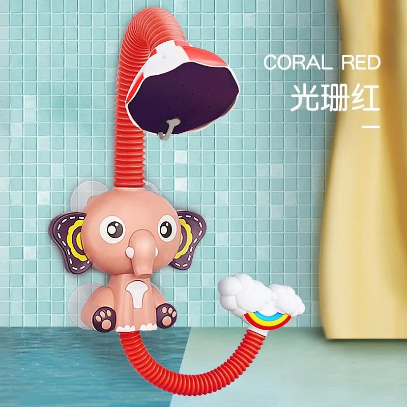 QWZ New Bath Toys Baby Water Game Duck Model Faucet Electric Water Spray Shower