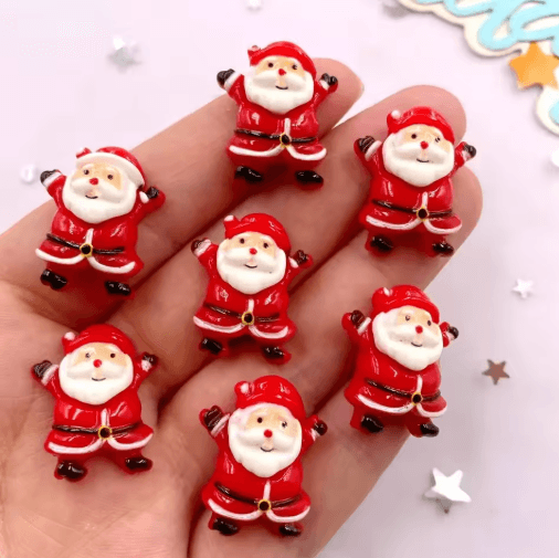 Colorful Santa Claus Resin Flatback Charms for DIY Crafts (15PCS)