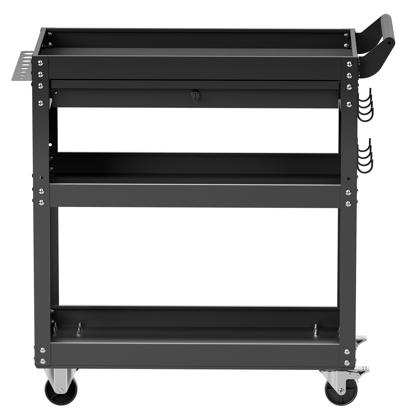 Heavy Duty Rolling Tool Cart with Drawer & Pegboard Tool Cart with Wheels 350 lbs Capacity