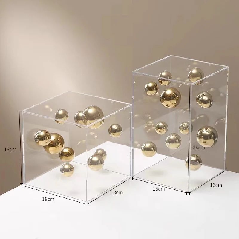 Modern Acrylic Display Box Decorative Cube for Home and Shelf Styling