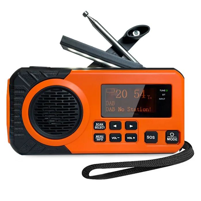 Solar Hand Crank Emergency Weather Radio with Flashlight and Phone Charger