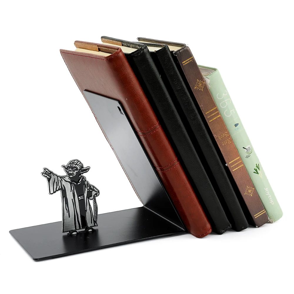 Wisdom Master Yo Da Metal Book Ends, Heavy Duty Stable Bookend for Home & Office Supplies, Perfect for Book Lovers