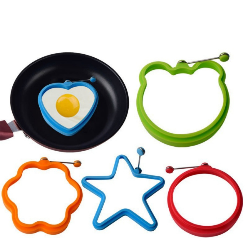 Star Heart Flower Bear Silicone Egg Mold, Pancake Muffin Mold Cake Baking Tool