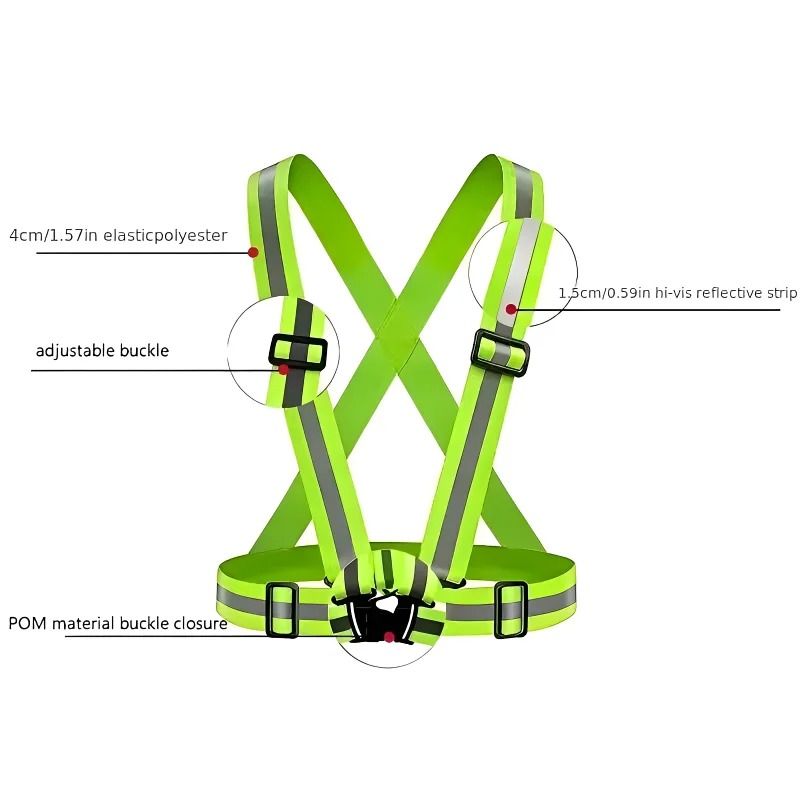 Adjustable Reflective Safety Vest Lightweight Night Running Biking Gear