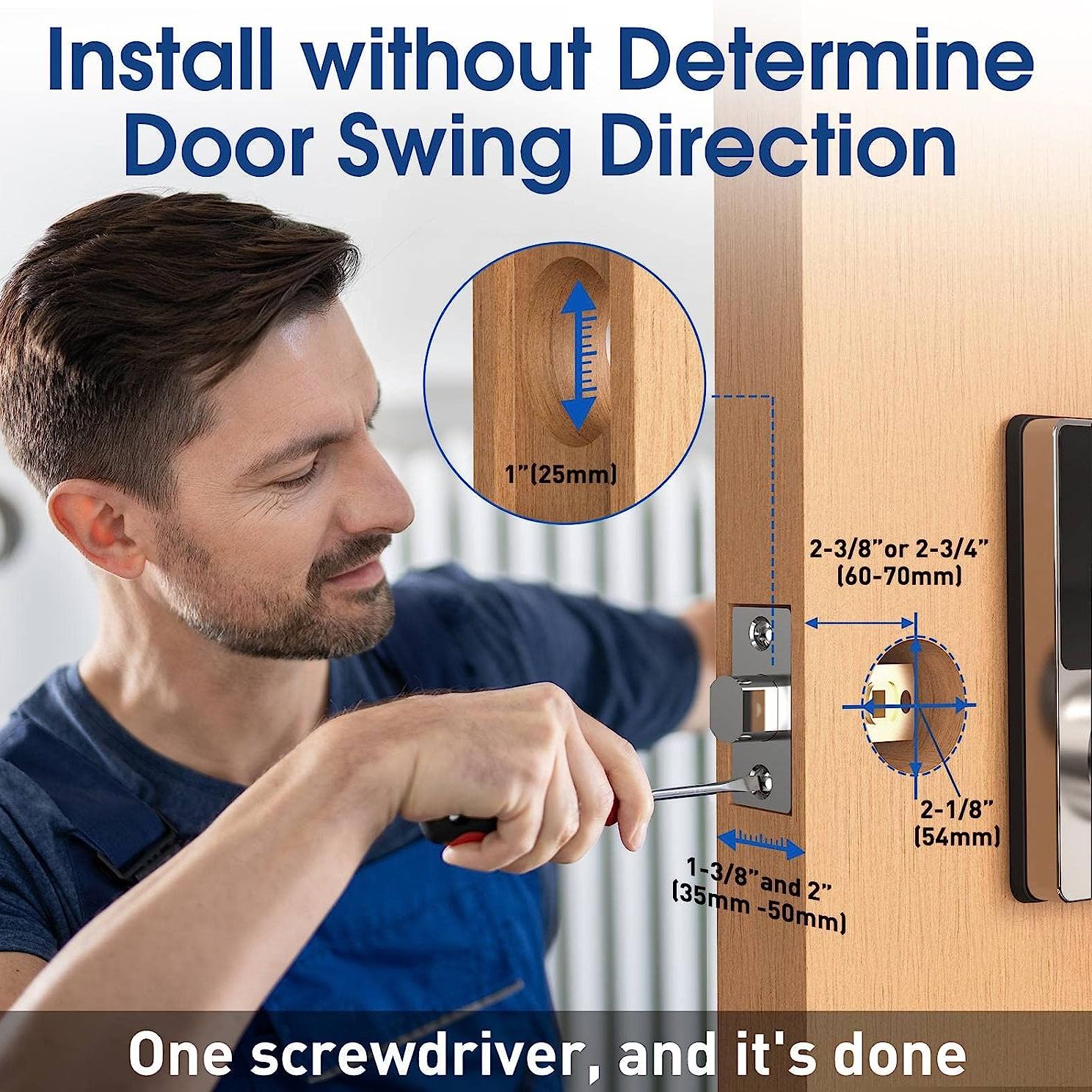 Smart Keyless Entry Door Lock with Touchscreen Keypad and App Unlock for Secure Home Access