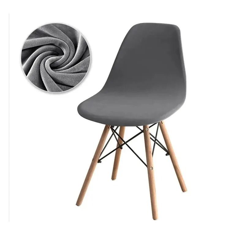 Velvet Chair Cover Stretch Dining Chair Cover Elastic Armless Seat Cover